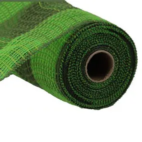 10.5" Fresh Green & Moss Faux Jute Check Weave Mesh RY8315B5