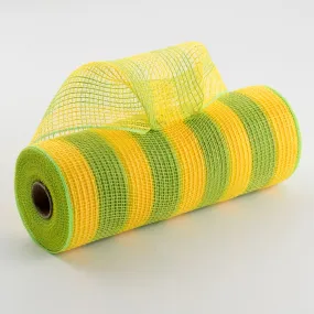 10" Thin Stripe Fabric Mesh: Yellow & Fresh Green