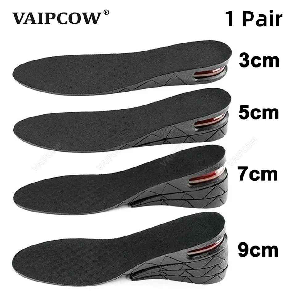 3-9cm Invisible Height Increase Insole Cushion Height Adjustable Shoe Heel insoles Insert Taller Support Absorbant Foot Pad