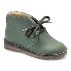 522 - Olive Green Sahara Leather Lace for Baby/Boy/Girl by London Kids