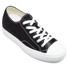 6 CM / 2.36 Inches CMR CHAMARIPA Elevator Shoes - Enhance Your Height with Black Canvas Elevator Shoes - Boost Your Confidence