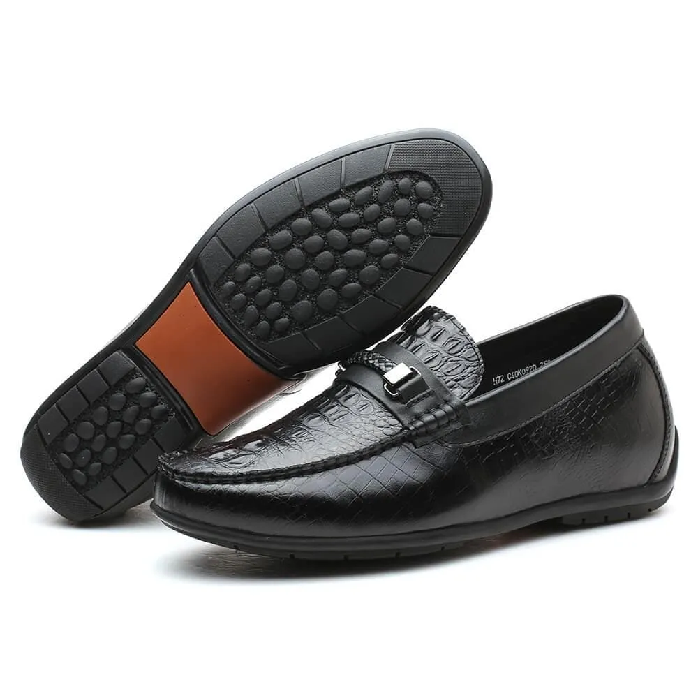 6 CM / 2.36 Inches Taller - CMR CHAMARIPA Slip-On Elevator Loafer Casual Height Increasing Shoes For Men