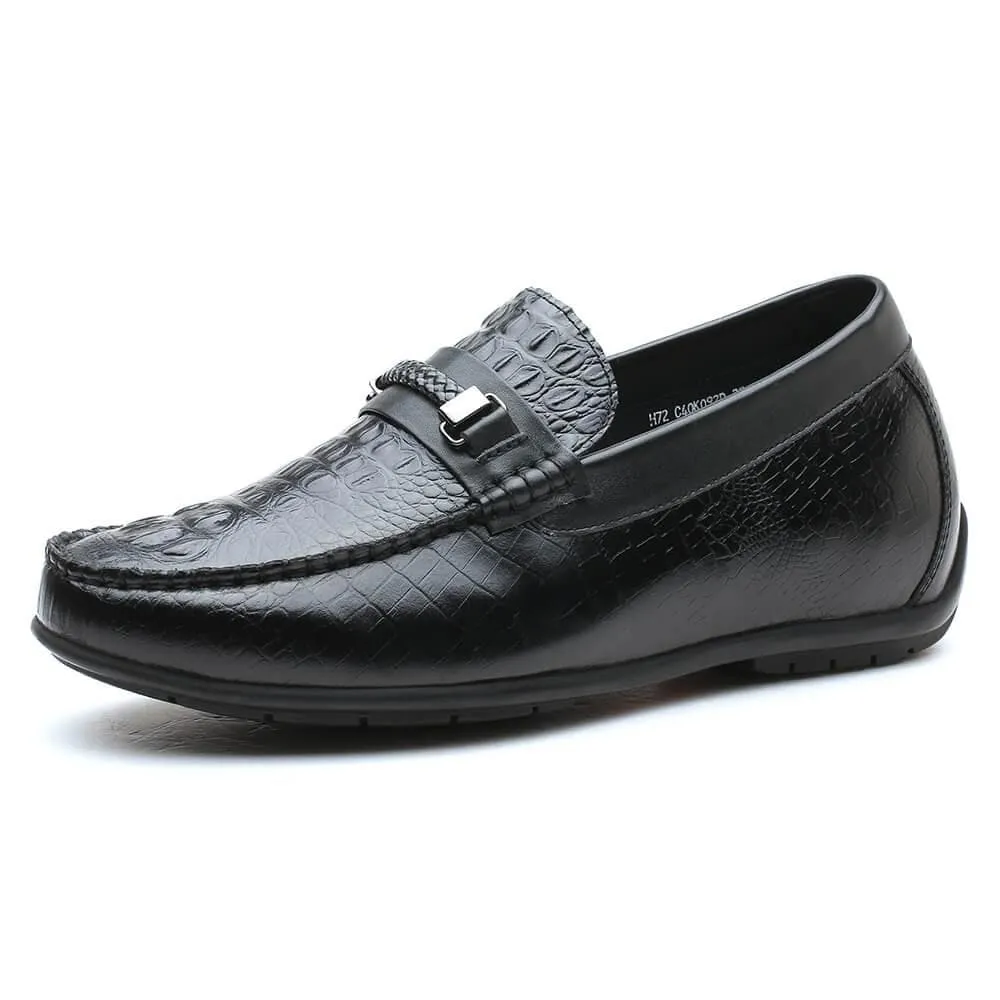 6 CM / 2.36 Inches Taller - CMR CHAMARIPA Slip-On Elevator Loafer Casual Height Increasing Shoes For Men