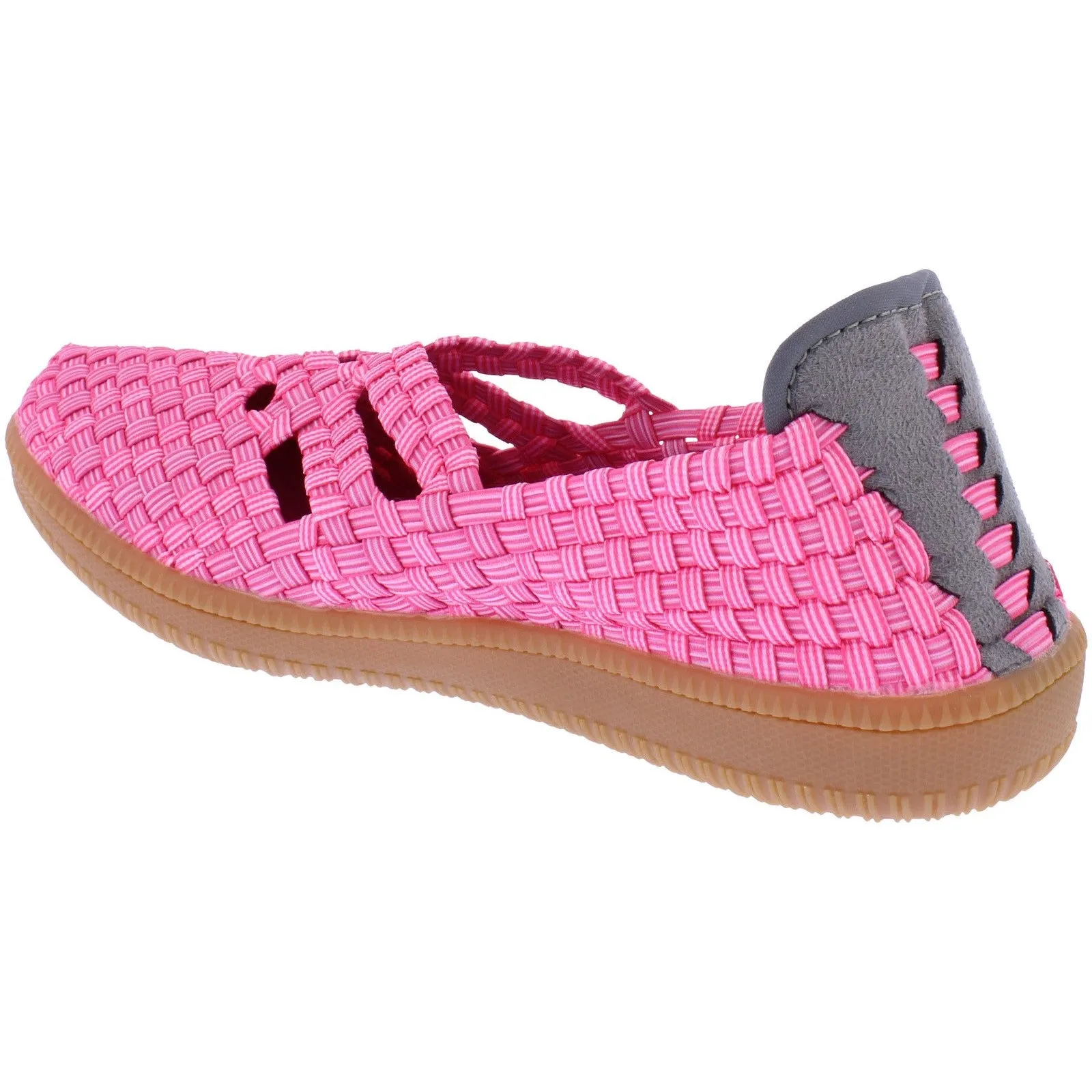 Adesso A7399 Olive Ladies Flamingo Pink Textile Arch Support Slip On Shoes