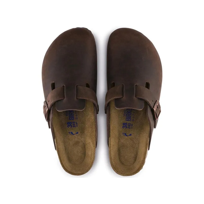 BIRKENSTOCK BOSTON SOFT FOOTBED CLOG - HABANA OILED LEATHER