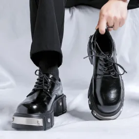 Black Patent Leather Height Increasing Shoes