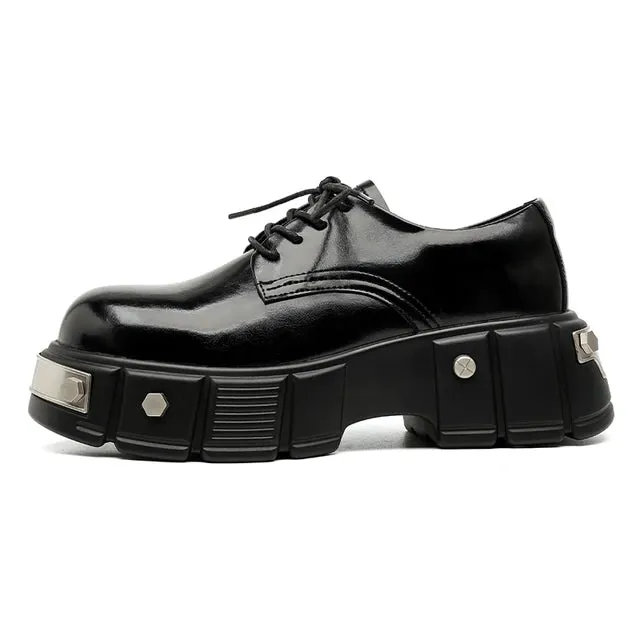 Black Patent Leather Height Increasing Shoes