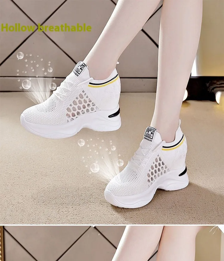 Breathable Slimming Height Increasing Insole Women's Shoes Casual Sneaker Women