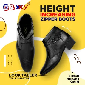 BXXY Height Increasing Ankle Zipper Boots For Men