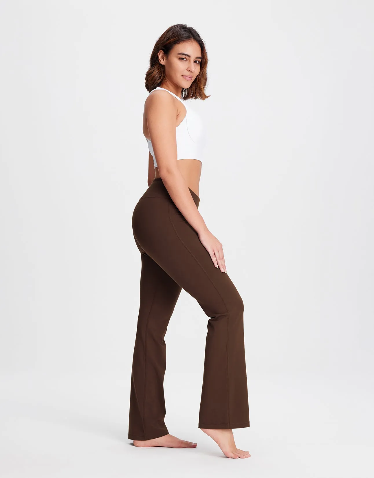 Essential Bootcut Yoga Pants (Brown)