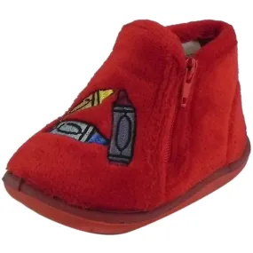 Foamtreads Boy's & Girl's Sparky Red Zipper Slipper Boot