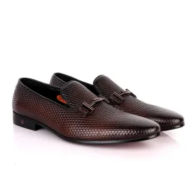 John Foster Classic Coffee Basket Mode Leather Formal Shoe