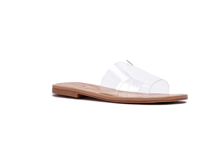 One Band Clear Slide Sandal - Final Sale