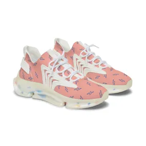 Pink Lightning Bolt Women's Mesh Sneakers