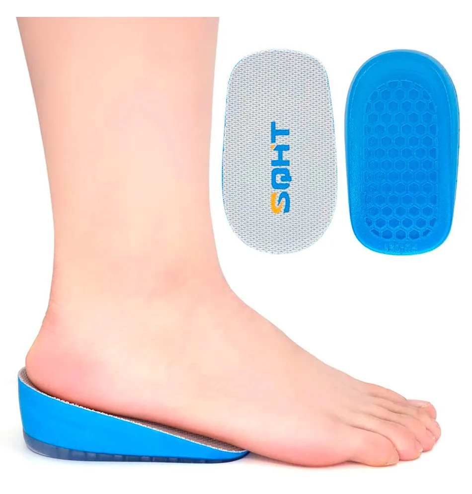 SQHT's Height Increase Insole - Gel Heel Shoe Lift Inserts, Achilles Tendon Cushion for Men and Women Color Blue&beige