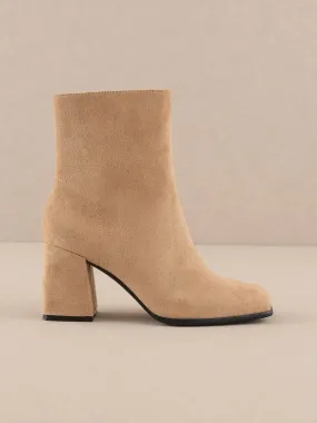 Square Toe Suede Bootie