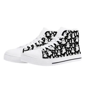 Womens Rubber High Spooky Ghost Canvas Shoes